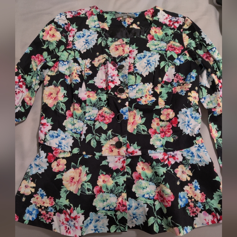 NY Collection Size S Cotton Shell, Lined, Fitted Blazer! - Picture 2 of 8